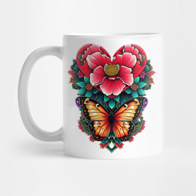 Butterfly Rose Heart Tattoo by animegirlnft