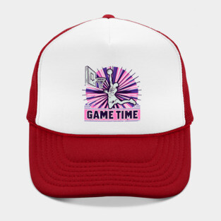 Vintage Basketball Dunk – Game Time Retro Sports Design Hat