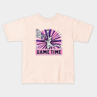 Vintage Basketball Dunk – Game Time Retro Sports Design Kids T-Shirt