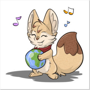 Fennec Fox with Earth Posters and Art
