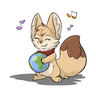 Fennec Fox with Earth T-Shirt
