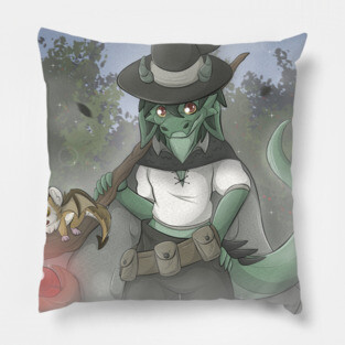 Magician Kobold Kipper with Ceti the Dramster Pillow