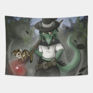 Magician Kobold Kipper with Ceti the Dramster Tapestry