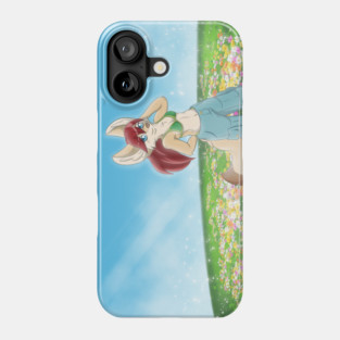 Fennec Fox Girl on a Flower Field Phone Case