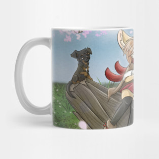 Fennec Fox Girl Bard Lira with Cherry Blossoms Mug