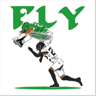 Fly Saquon Barkley Eagles Fly Reverse Hurdle Posters and Art