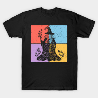 Mystical Wizard Silhouette Fantasy Art T-Shirt