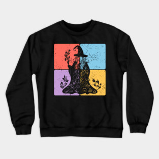 Mystical Wizard Silhouette Fantasy Art Crewneck Sweatshirt