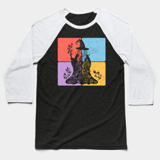 Mystical Wizard Silhouette Fantasy Art Baseball T-Shirt