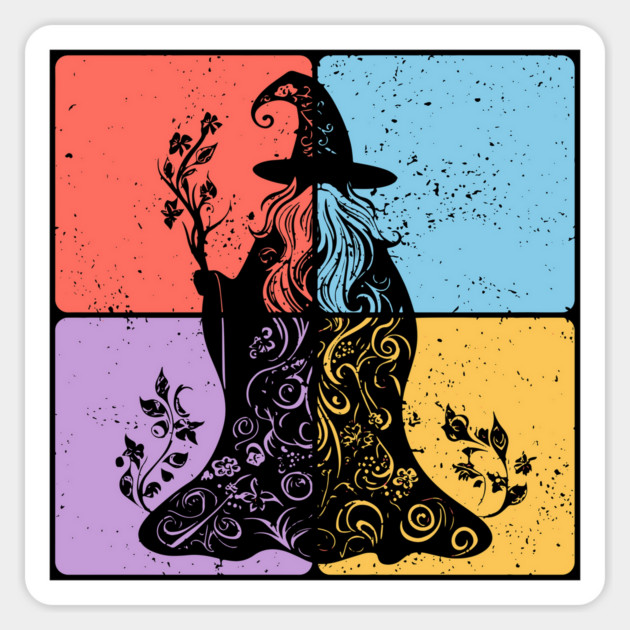 Mystical Wizard Silhouette Fantasy Art Magnet by TuncGK