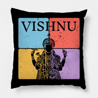 Vishnu Hindu God Silhouette Sacred Art Pillow