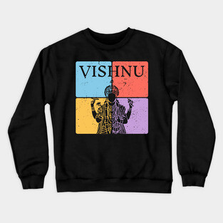 Vishnu Hindu God Silhouette Sacred Art Crewneck Sweatshirt
