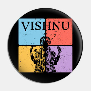 Vishnu Hindu God Silhouette Sacred Art Pin