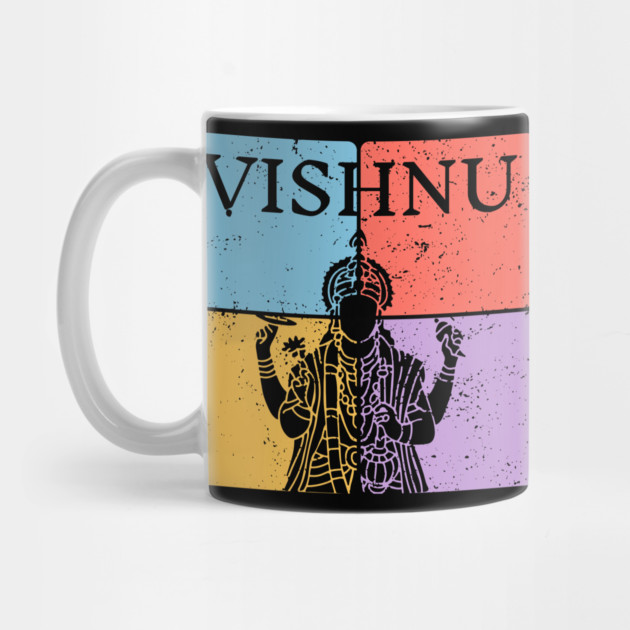 Vishnu Hindu God Silhouette Sacred Art by TuncGK