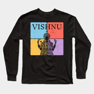 Vishnu Hindu God Silhouette Sacred Art Long Sleeve T-Shirt