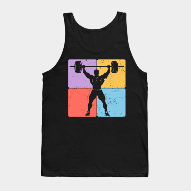 Strong Weightlifter Silhouette Gym Motivation Art Tank Top by TuncGK