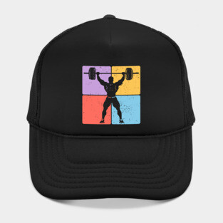 Strong Weightlifter Silhouette Gym Motivation Art Hat