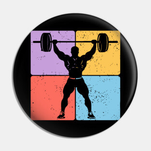Strong Weightlifter Silhouette Gym Motivation Art Pin
