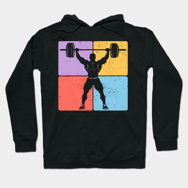Strong Weightlifter Silhouette Gym Motivation Art Hoodie by TuncGK