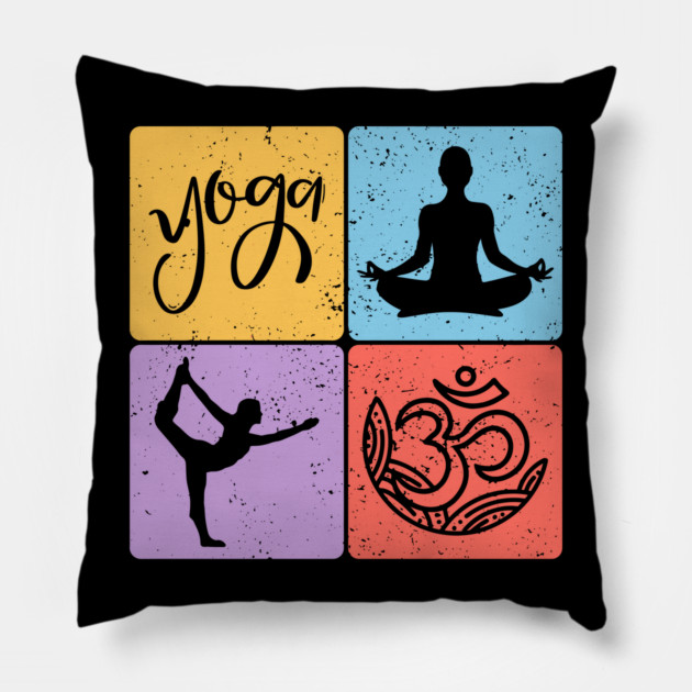 Yoga Mosaic Spiritual Balance and Meditation Art Pillow by TuncGK
