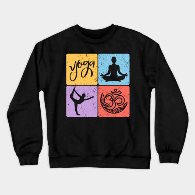 Yoga Mosaic Spiritual Balance and Meditation Art Crewneck Sweatshirt by TuncGK