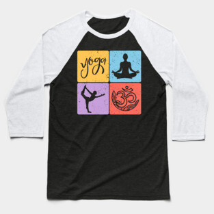 Yoga Mosaic Spiritual Balance and Meditation Art Baseball T-Shirt