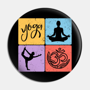 Yoga Mosaic Spiritual Balance and Meditation Art Pin