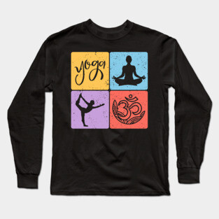 Yoga Mosaic Spiritual Balance and Meditation Art Long Sleeve T-Shirt