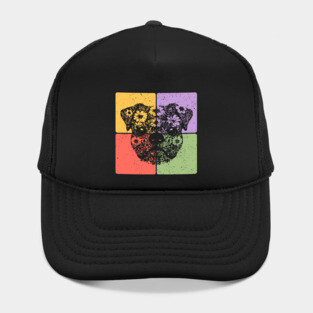 Pug Dog Silhouette Adorable Pet Art Hat