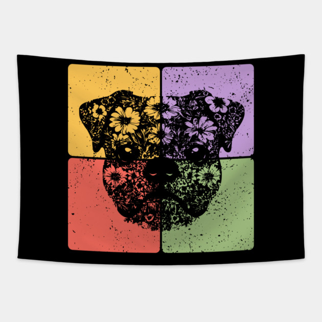 Pug Dog Silhouette Adorable Pet Art Tapestry by TuncGK