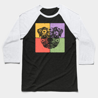 Pug Dog Silhouette Adorable Pet Art Baseball T-Shirt