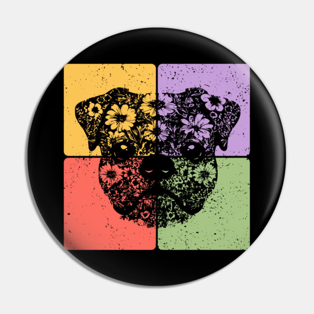 Pug Dog Silhouette Adorable Pet Art Pin by TuncGK