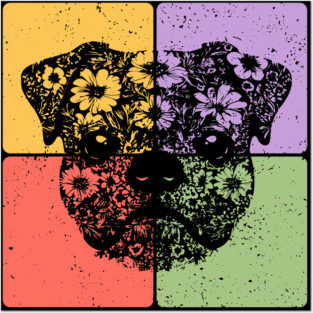 Pug Dog Silhouette Adorable Pet Art Posters and Art