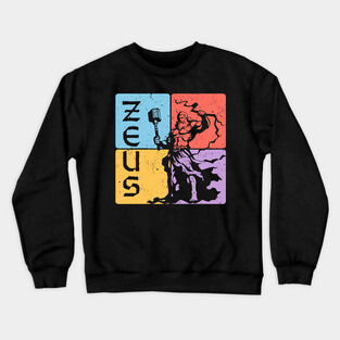 Zeus Greek God of Thunder Mythology Art Crewneck Sweatshirt