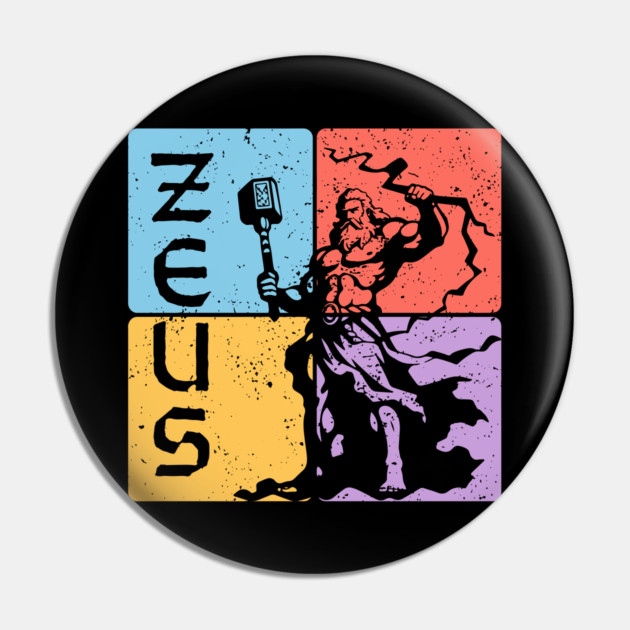 Zeus Greek God of Thunder Mythology Art Pin by TuncGK