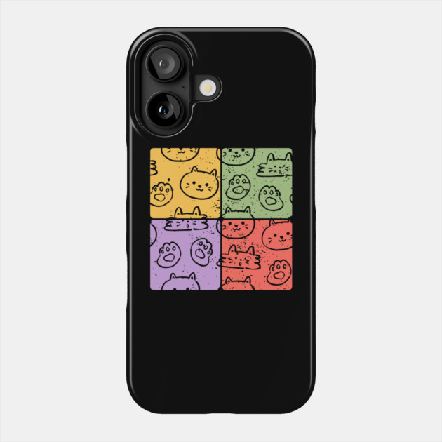 Cute Cats Mosaic Adorable Artistic Pet Design Phone Case by TuncGK