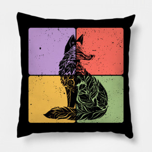 Fox Silhouette Minimalist Wildlife Art Pillow