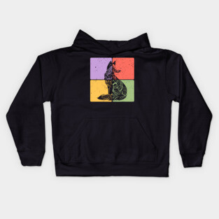 Fox Silhouette Minimalist Wildlife Art Kids Hoodie