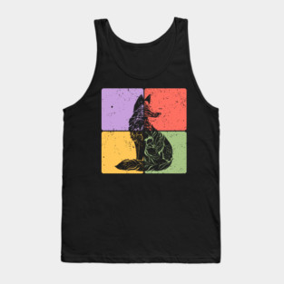 Fox Silhouette Minimalist Wildlife Art Tank Top
