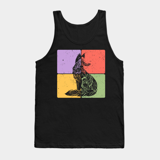 Fox Silhouette Minimalist Wildlife Art Tank Top by TuncGK