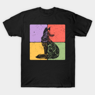 Fox Silhouette Minimalist Wildlife Art T-Shirt