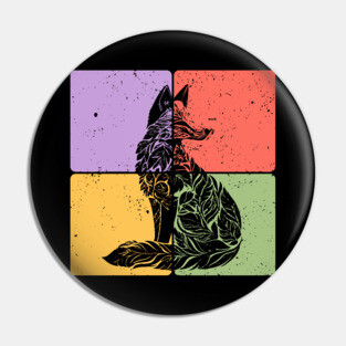 Fox Silhouette Minimalist Wildlife Art Pin