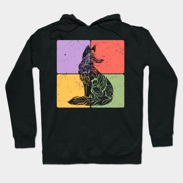 Fox Silhouette Minimalist Wildlife Art Hoodie by TuncGK