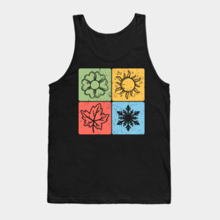 Four Seasons Nature Elements Artistic Design Tank Top