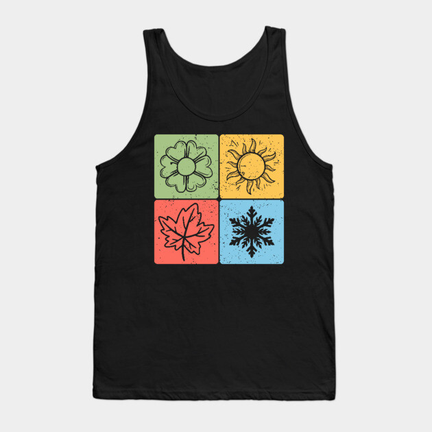 Four Seasons Nature Elements Artistic Design Tank Top by TuncGK