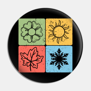 Four Seasons Nature Elements Artistic Design Pin