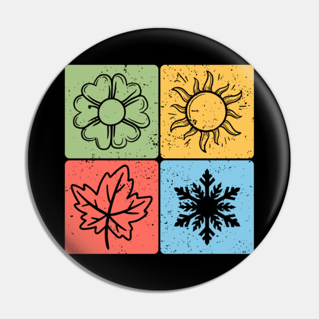 Four Seasons Nature Elements Artistic Design Pin by TuncGK