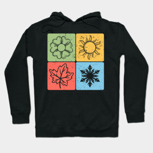 Four Seasons Nature Elements Artistic Design Hoodie