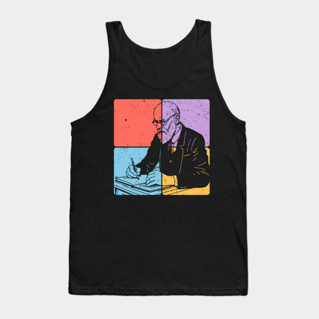 Sigmund Freud Minimalist Psychology Tribute Art Tank Top by TuncGK