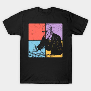 Sigmund Freud Minimalist Psychology Tribute Art T-Shirt
